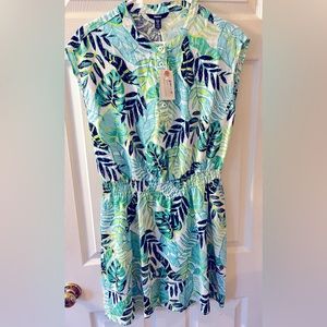 "Hatley" Linen Tropical Print Short Dress